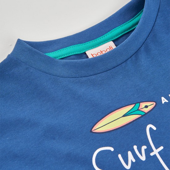 Boboli Πλεκτό μπλουζάκι με μακριά μανίκια για αγόρι -BCI μπλε 613000-2559-SS26