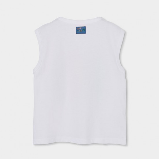 Boboli Knit t-Shirt sleevless for boy -BCI white 613156-1100-SS26