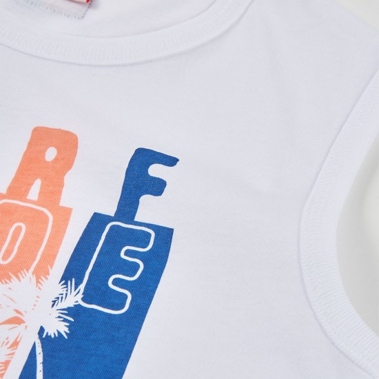 Boboli Knit t-Shirt sleevless for boy -BCI white 613156-1100-SS26