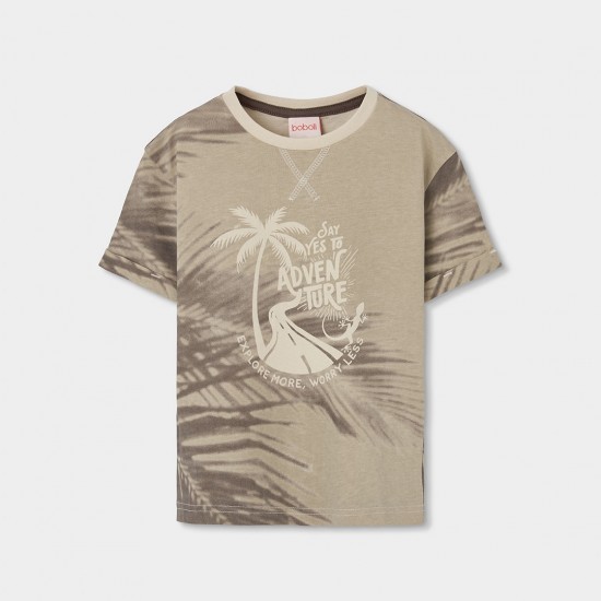 Boboli Πλεκτό μπλουζάκι για αγόρι -BCI ελεφαντόδοντο 623067-7436-SS26