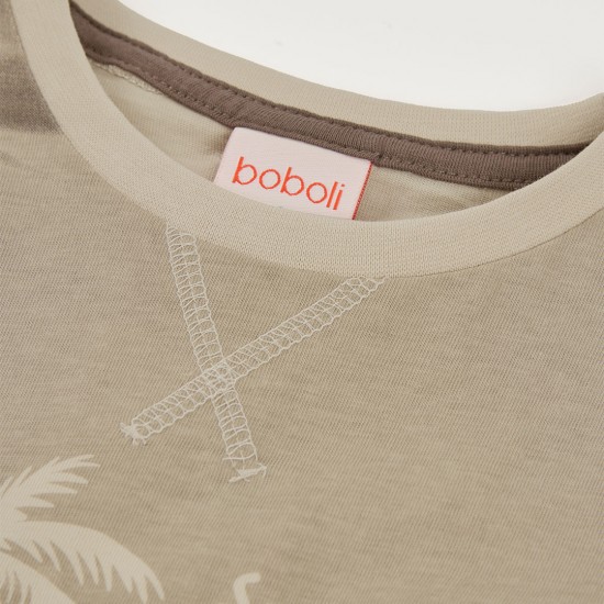 Boboli Πλεκτό μπλουζάκι για αγόρι -BCI ελεφαντόδοντο 623067-7436-SS26