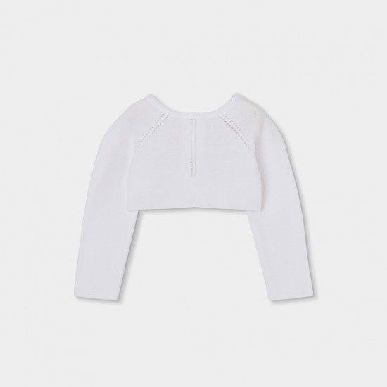Boboli Knitwear bolero for baby girl -BCI white 703000-1100-SS26