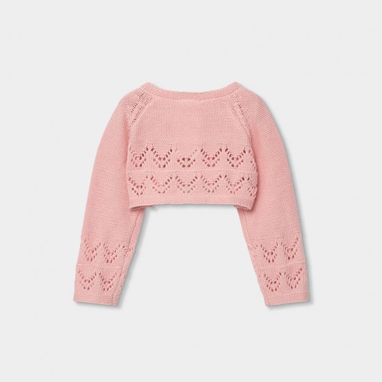 Boboli Knitwear bolero for baby girl -BCI peach 703066-3953-SS26
