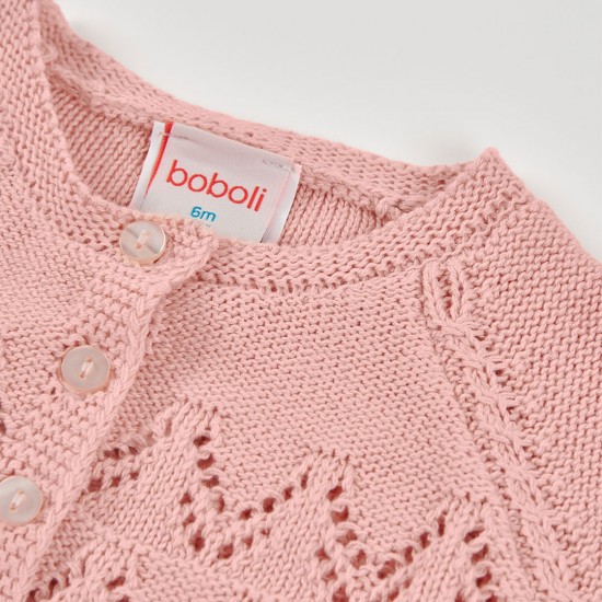 Boboli Knitwear bolero for baby girl -BCI peach 703066-3953-SS26