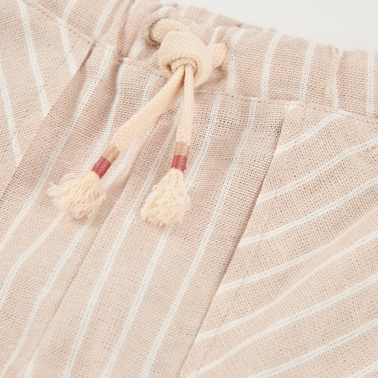 Boboli Λινό σορτς βερμούδα ριγέ για κορίτσι ρίγες 723046-9797-SS26