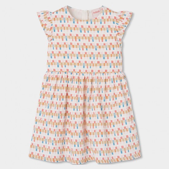 Boboli Satin dress "friezes" for girl -BCI print 723068-9796-SS26