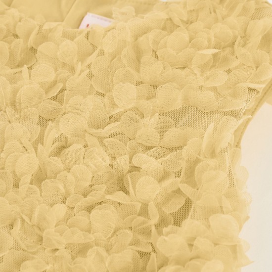 Boboli Tulle dress embroidery for girl citronelle 743026-1219-SS26