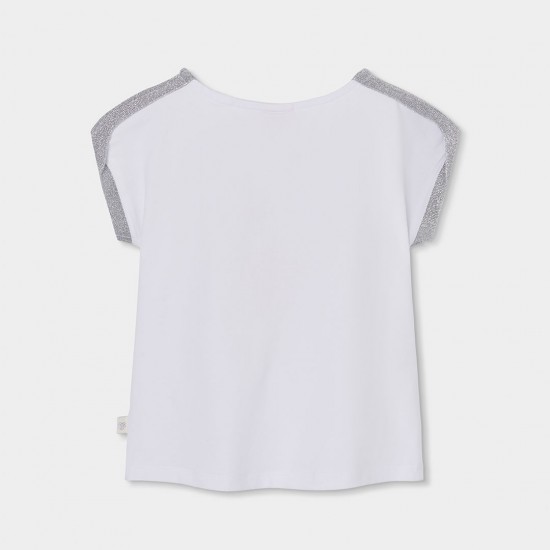 Boboli Μπλούζα με ελαστικό πλεκτό για κορίτσι -BCI λευκό 773018-1100-SS26