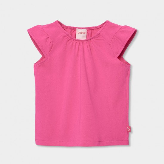 Boboli Stretch knit t-Shirt for girl -BCI fuchsia 773052-3895-SS26