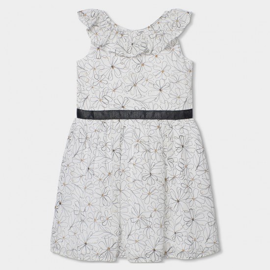 Boboli Φόρεμα σιφόν με στάμπα για κορίτσι αποτύπωμα 783008-9856-SS26