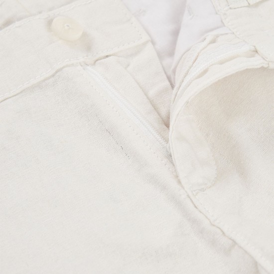 Boboli Linen bermuda shorts for boy -BCI white 813068-1100-SS26