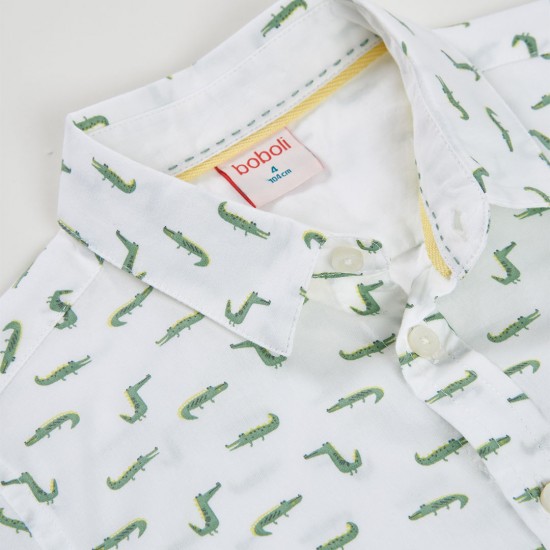 Boboli Poplin shirt printed for boy -BCI print 813103-9871-SS26