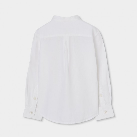 Boboli Λινό πουκάμισο με μακριά μανίκια για αγόρι -BCI λευκό 863030-1100-SS26