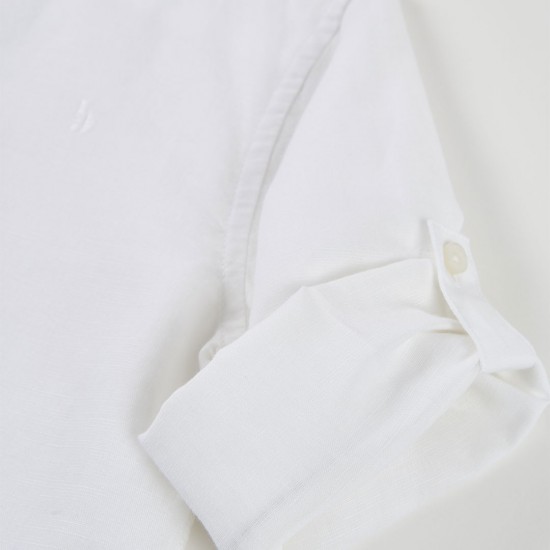 Boboli Λινό πουκάμισο με μακριά μανίκια για αγόρι -BCI λευκό 863030-1100-SS26