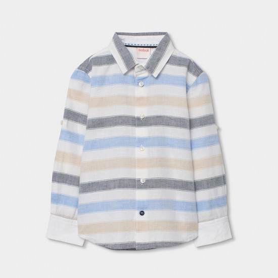 Boboli Shirt linen striped for boy -BCI stripes 873008-9786-SS26