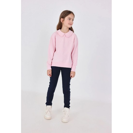 Boboli Stretch fleece trousers for girl  navy 490047-2440-CONT