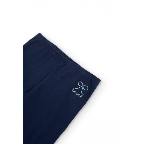 Boboli Stretch knit leggings for girl navy 490036-2440-CONT