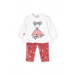 Boboli  Σετ βαμβακερό για κοριτσάκι   Σπαστό λευκό  132107-1111-AW25