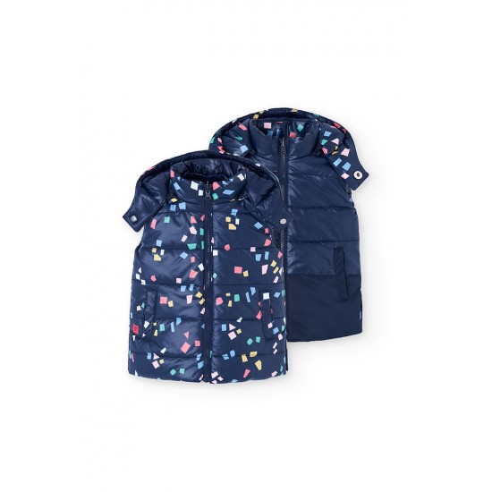 Boboli Vest reversible for baby girl navy 202194-2440-AW25