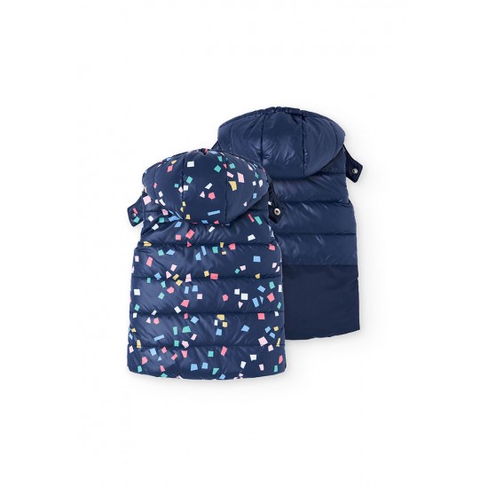 Boboli Vest reversible for baby girl navy 202194-2440-AW25