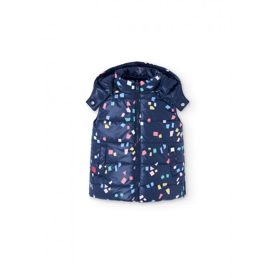 Boboli Vest reversible for baby girl navy 202194-2440-AW25