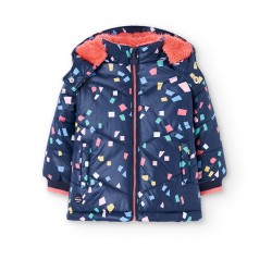 Boboli Technical fabric parka for baby girl print 202206-9748-AW25