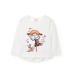 Boboli Knit tShirt for baby girl  off white 212128-1111-AW25