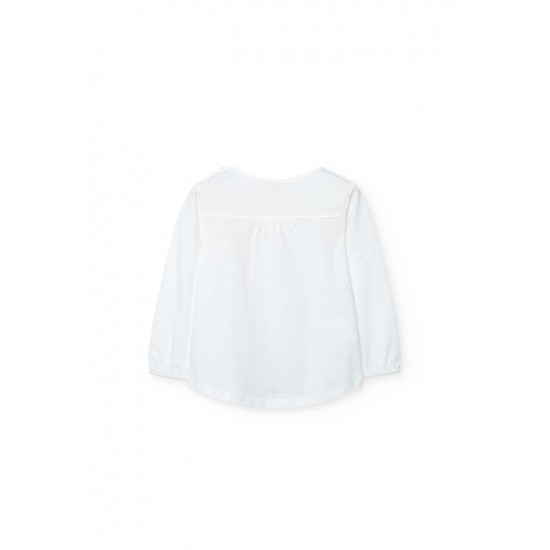 Boboli Knit tShirt for baby girl  off white 222118-1111-AW25