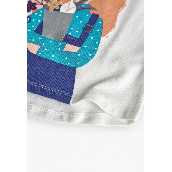 Boboli Knit tShirt for baby girl  off white 222118-1111-AW25