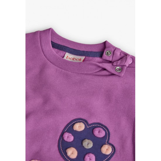 Boboli  Φούτερ φλις για κορίτσι   βατόμουρο  222129-6123-AW25