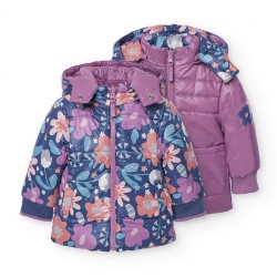 Boboli Reversible parka for baby girl print 222185-9753-AW25