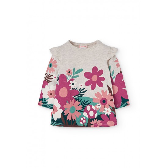 Boboli Knit dress for baby girl  beige 232063-7402-AW25