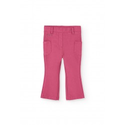 Boboli  Παντελόνι Twill βαμβακερό για baby κορίτσι   βατόμουρο  232120-3944-AW25