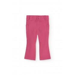 Boboli  Παντελόνι Twill βαμβακερό για baby κορίτσι   βατόμουρο  232120-3944-AW25