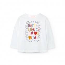 Boboli Knit tShirt for baby girl  off white 242187-1111-AW25