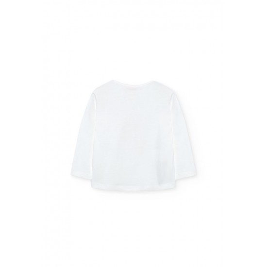 Boboli Knit tShirt for baby girl  off white 242187-1111-AW25