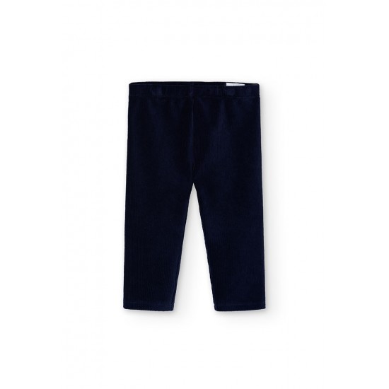 Boboli Stretch corduroy leggings for baby girl  navy 292058-2440-AW25