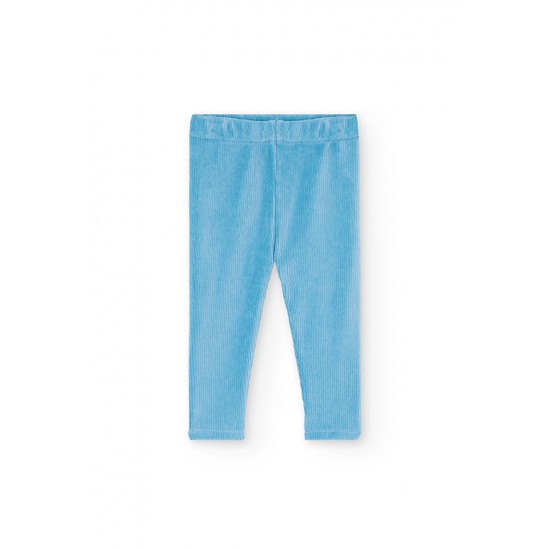 Boboli Stretch corduroy leggings for baby girl  lake 292058-4732-AW25