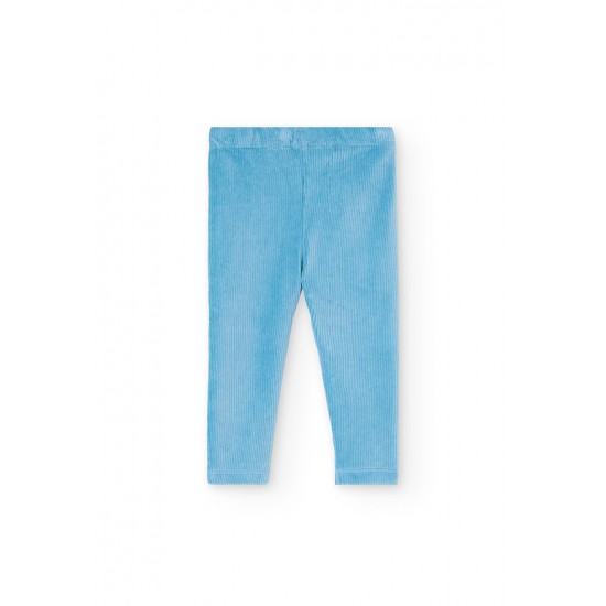 Boboli Stretch corduroy leggings for baby girl  lake 292058-4732-AW25