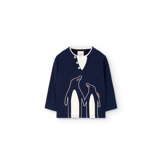 Boboli Knit tShirt for baby boy  navy 302061-2440-AW25