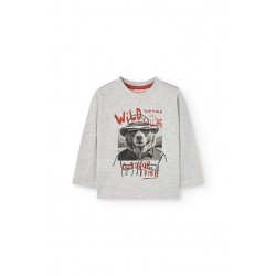 Boboli  βαμβακερό μπλουζάκι για αγόρι   εκρού  312017-7359-AW25