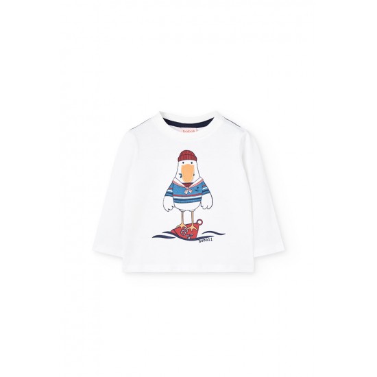 Boboli Knit tShirt for baby boy  off white 322018-1111-AW25