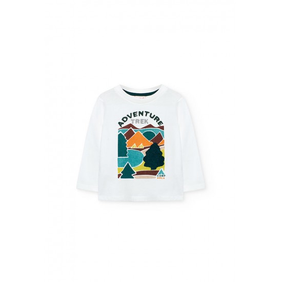 Boboli Knit tShirt for baby boy  off white 332019-1111-AW25