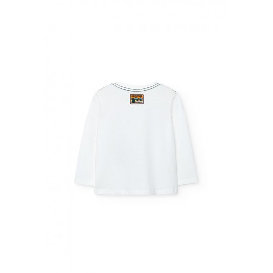 Boboli Knit tShirt for baby boy  off white 332019-1111-AW25