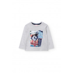 Boboli  βαμβακερό μπλουζάκι για αγόρι   εκρού  342043-7359-AW25