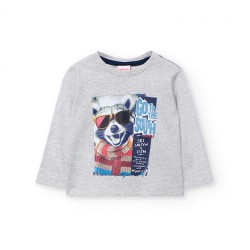Boboli Knit tShirt for baby boy  ecru 342043-7359-AW25