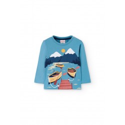 Boboli  βαμβακερό μπλουζάκι για αγόρι   λίμνη  342111-4732-AW25
