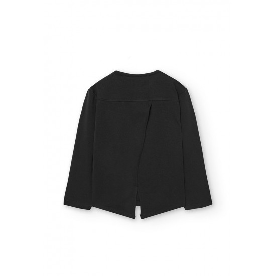 Boboli Stretch knit tShirt for girl  BLACK 422132-890-AW25