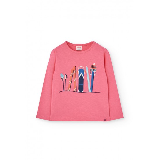 Boboli Knit tShirt flame for girl  blush 432009-3912-AW25