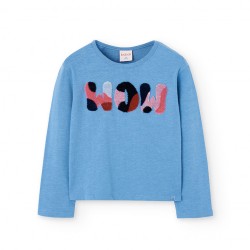 Boboli Knit tShirt flame for girl  blue 432043-2624-AW25